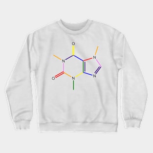 Caffeine Rainbow Molecule Chemistry Crewneck Sweatshirt